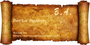 Berta Agaton névjegykártya